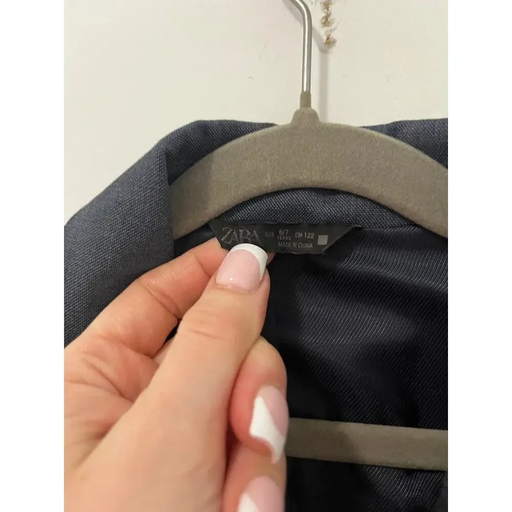 Zara Boy's Dark Blue Blazer Jacket Size 6-7